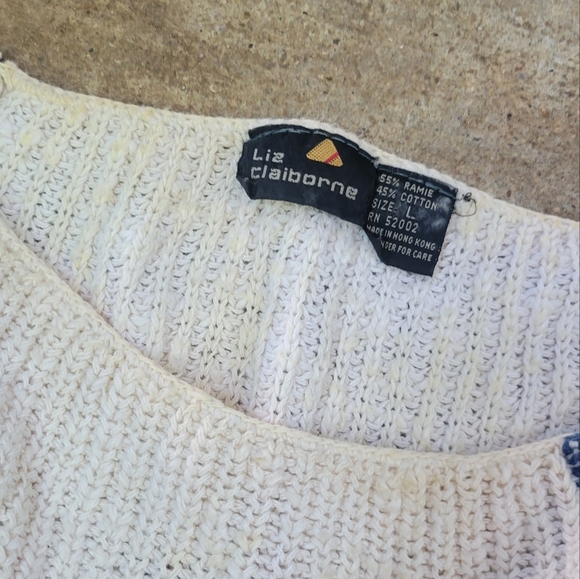 Liz Claiborne 80s Sweater Top. Colorblock size Large - Picture 2 of 5